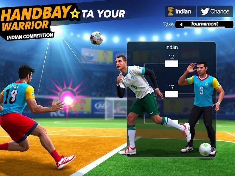 Daman Handball Warrior tournament screen showing Indian competition brackets